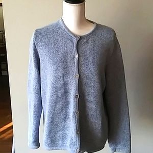 Ll bean sweater light blue button front size large